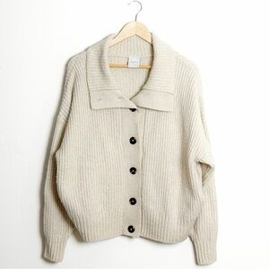 VARLEY Roscoe Cream Knit Jacket Cozy Cottagecore Neutral L